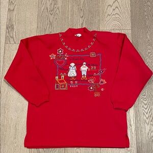 Charming Red Graphic Sweatshirt